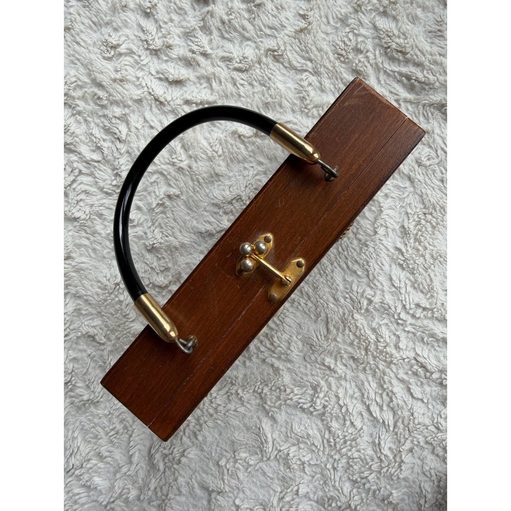 Enid Collins Original Box Bag LOVE Vintage Wood Top Handle Handbag Purse 1960s - Picture 14 of 17